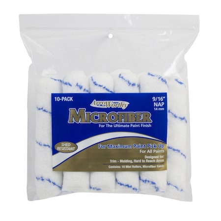 Arroworthy ArroWorthy Microfiber 6.5 in. W X 9/16 in. Mini Paint Roller Cover 10 pk 6.5MFR4CK